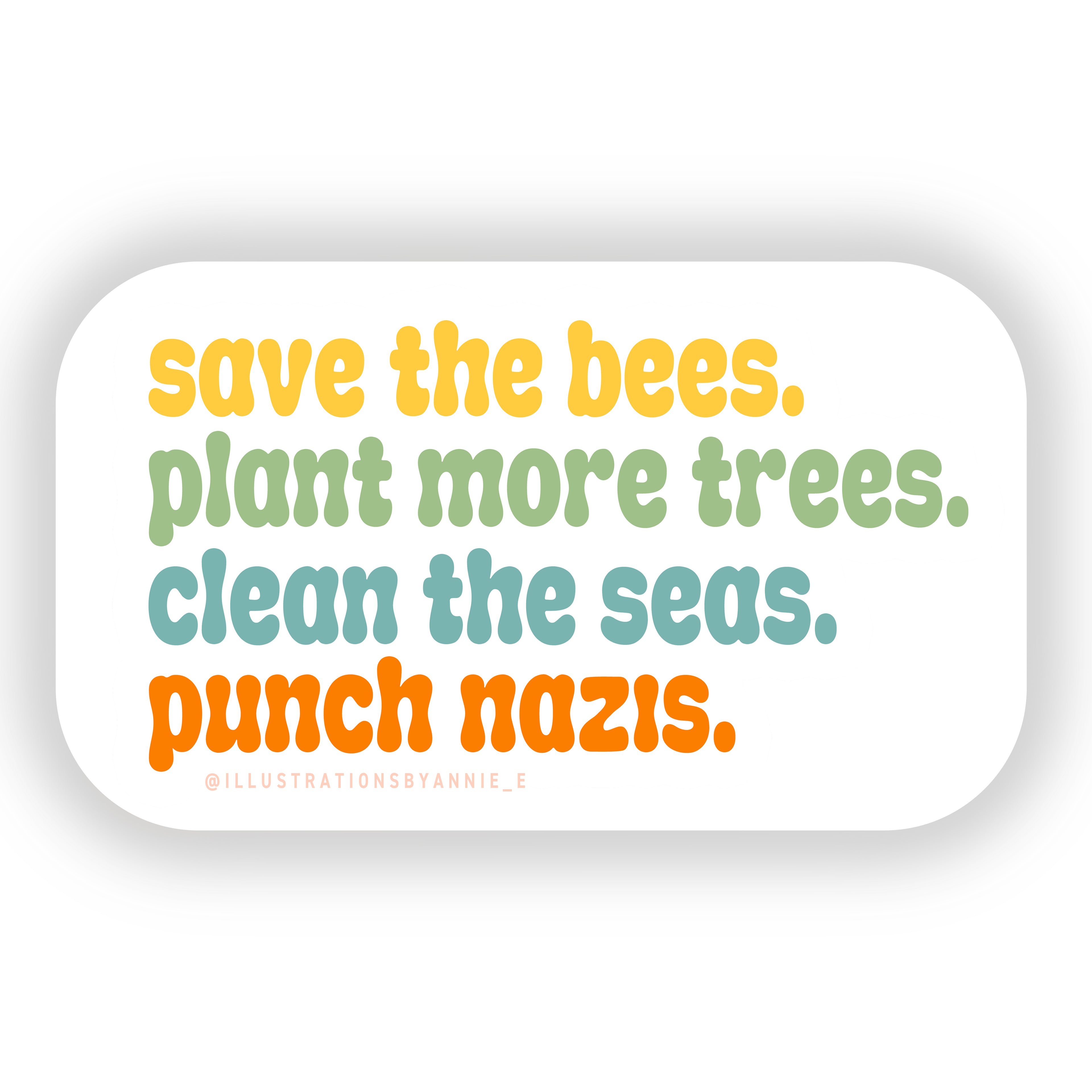 Bees Trees Seas 3" Sticker