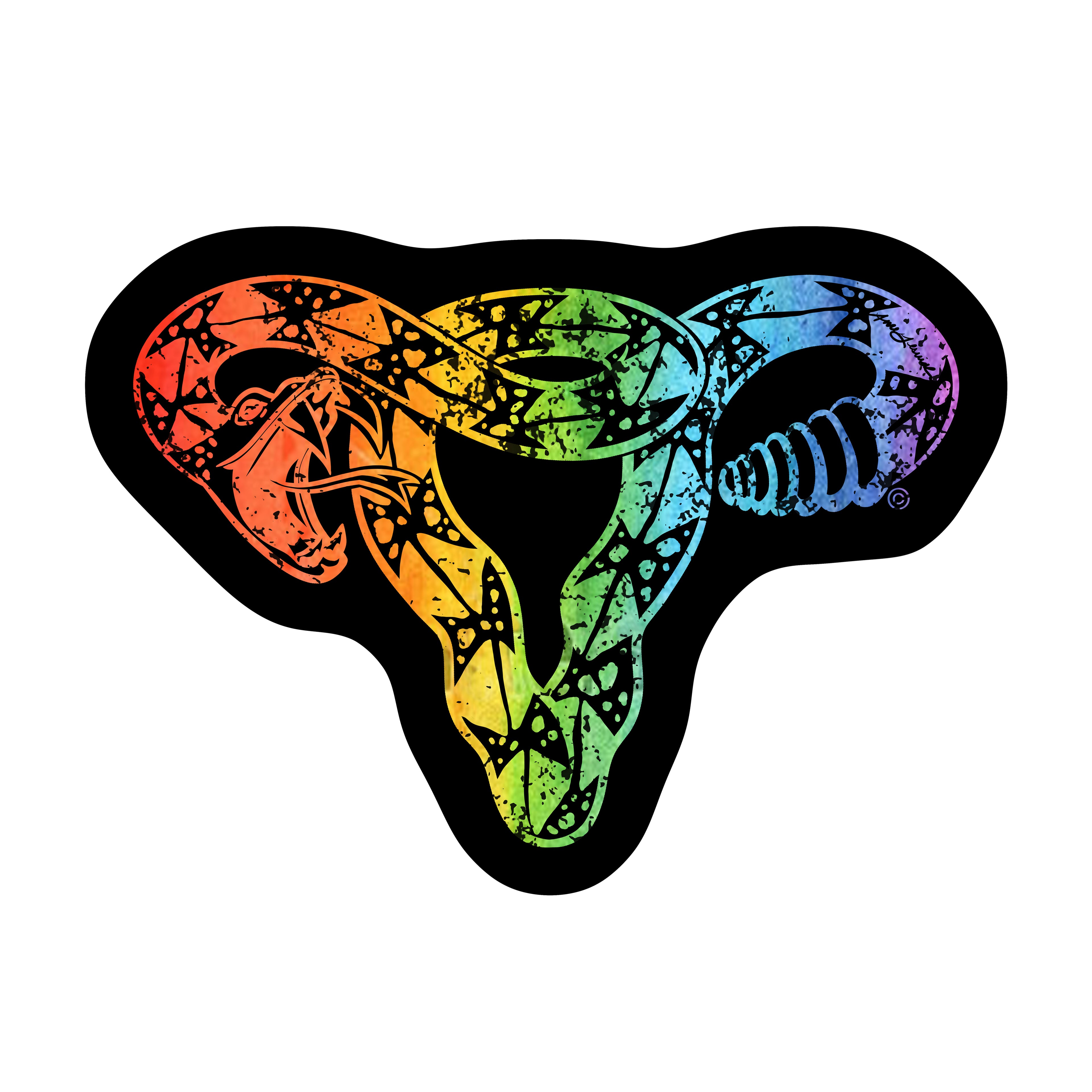Don't Tread On Me Rainbow Uterus 3" Vinyl Sticker