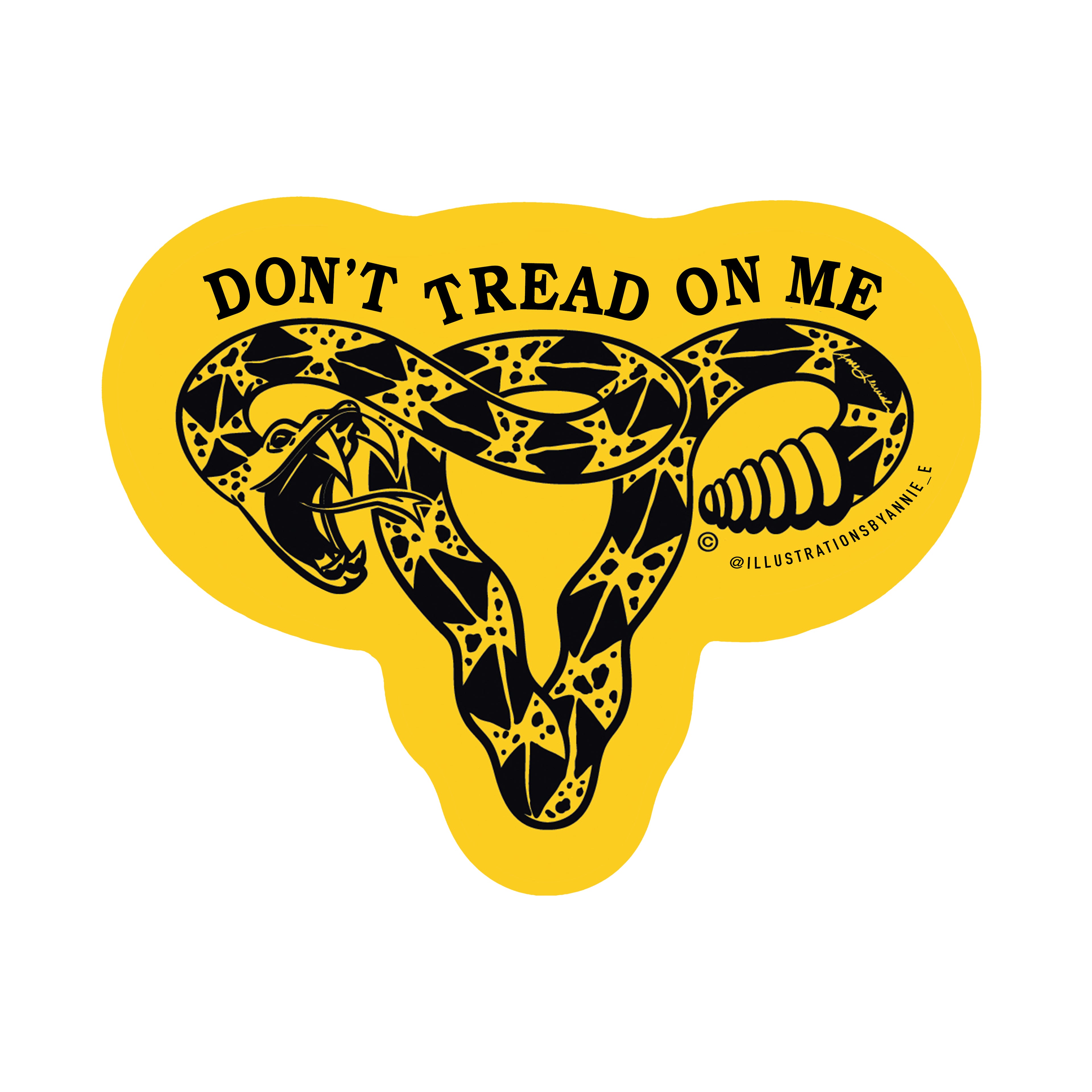 Don't Tread On Me Uterus 3" Vinyl Sticker