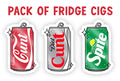 Pack of Fridge Cigs 3" Vinyl Stickers