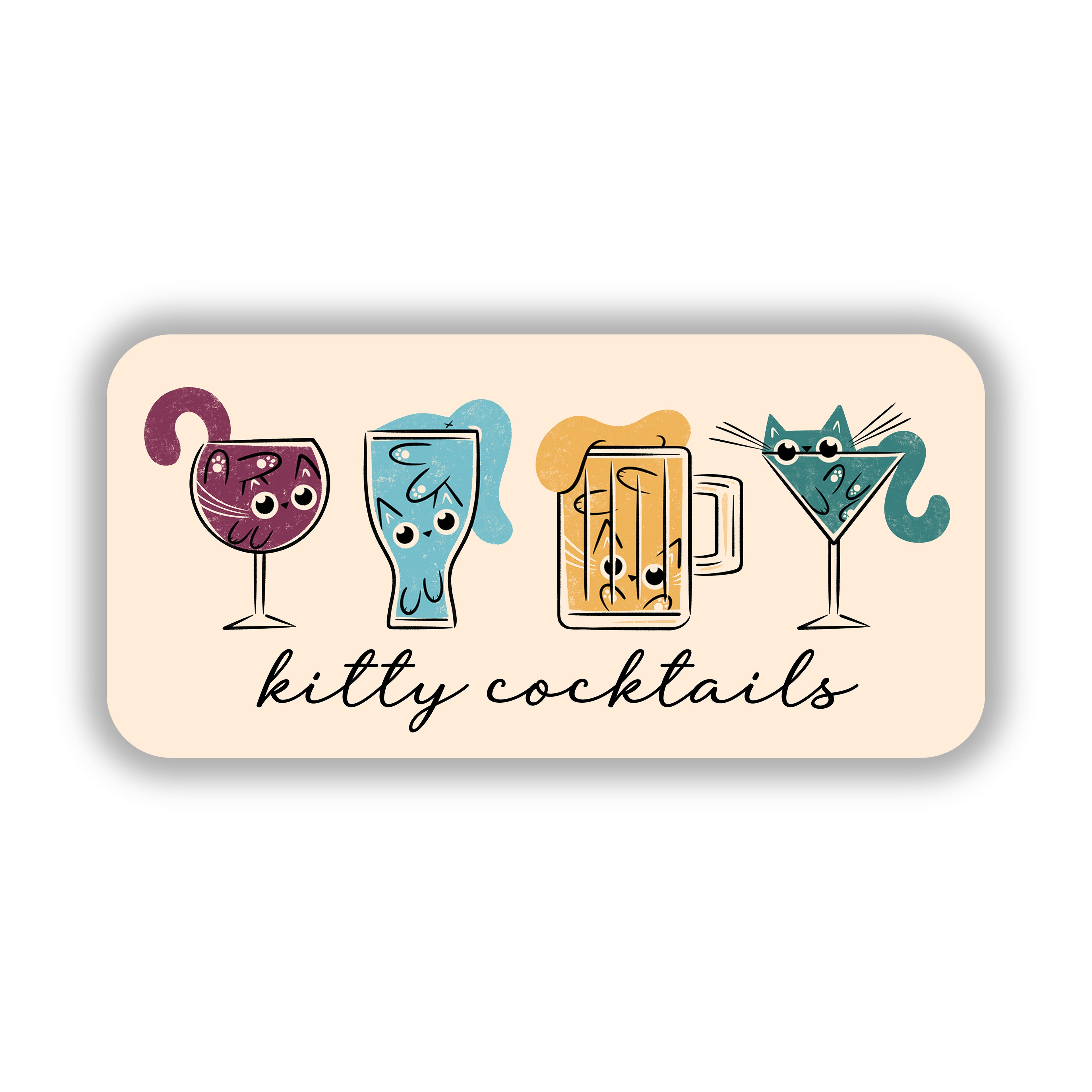 Kitty Cocktails 3" Vinyl Sticker