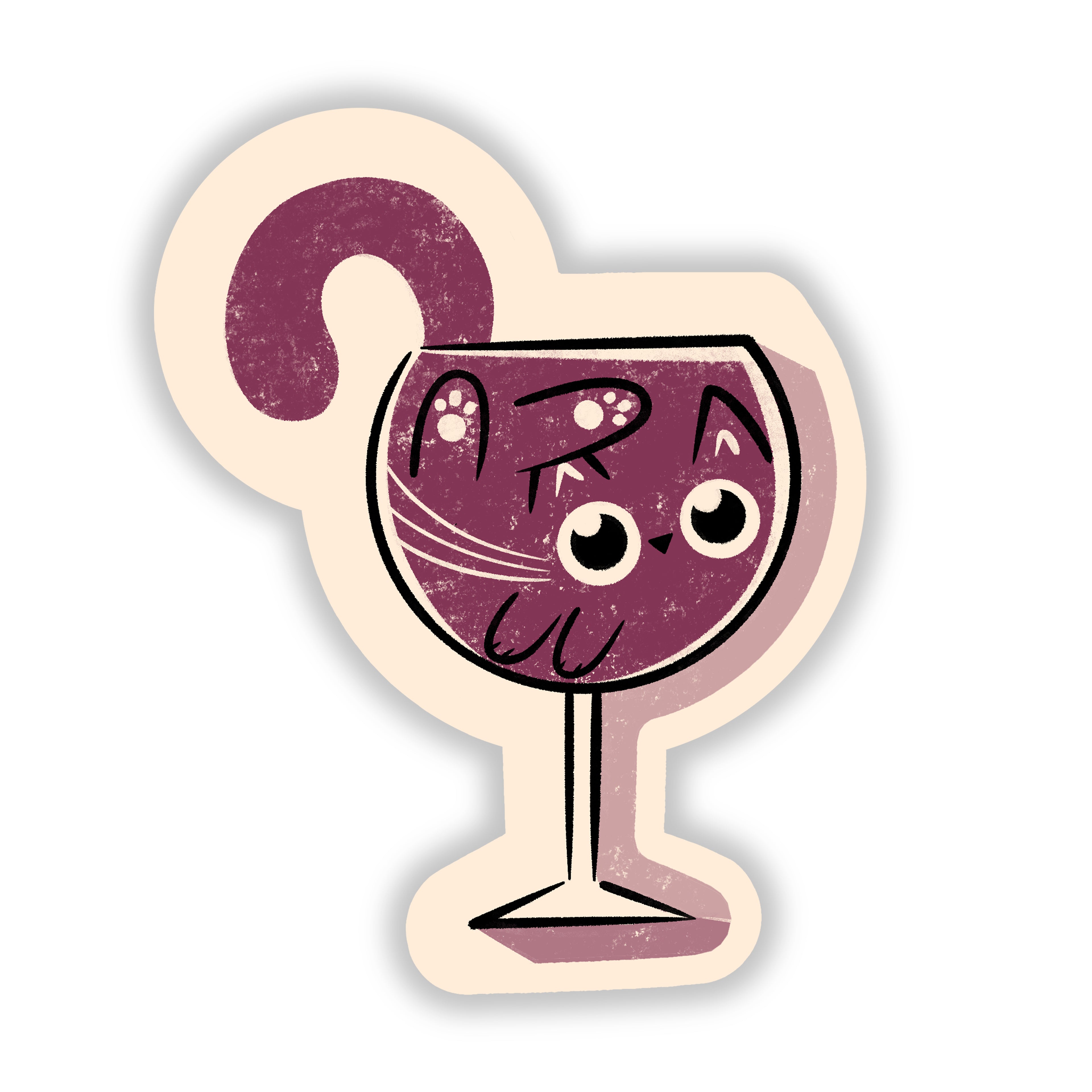 Wine Cat 3" Vinyl Sticker