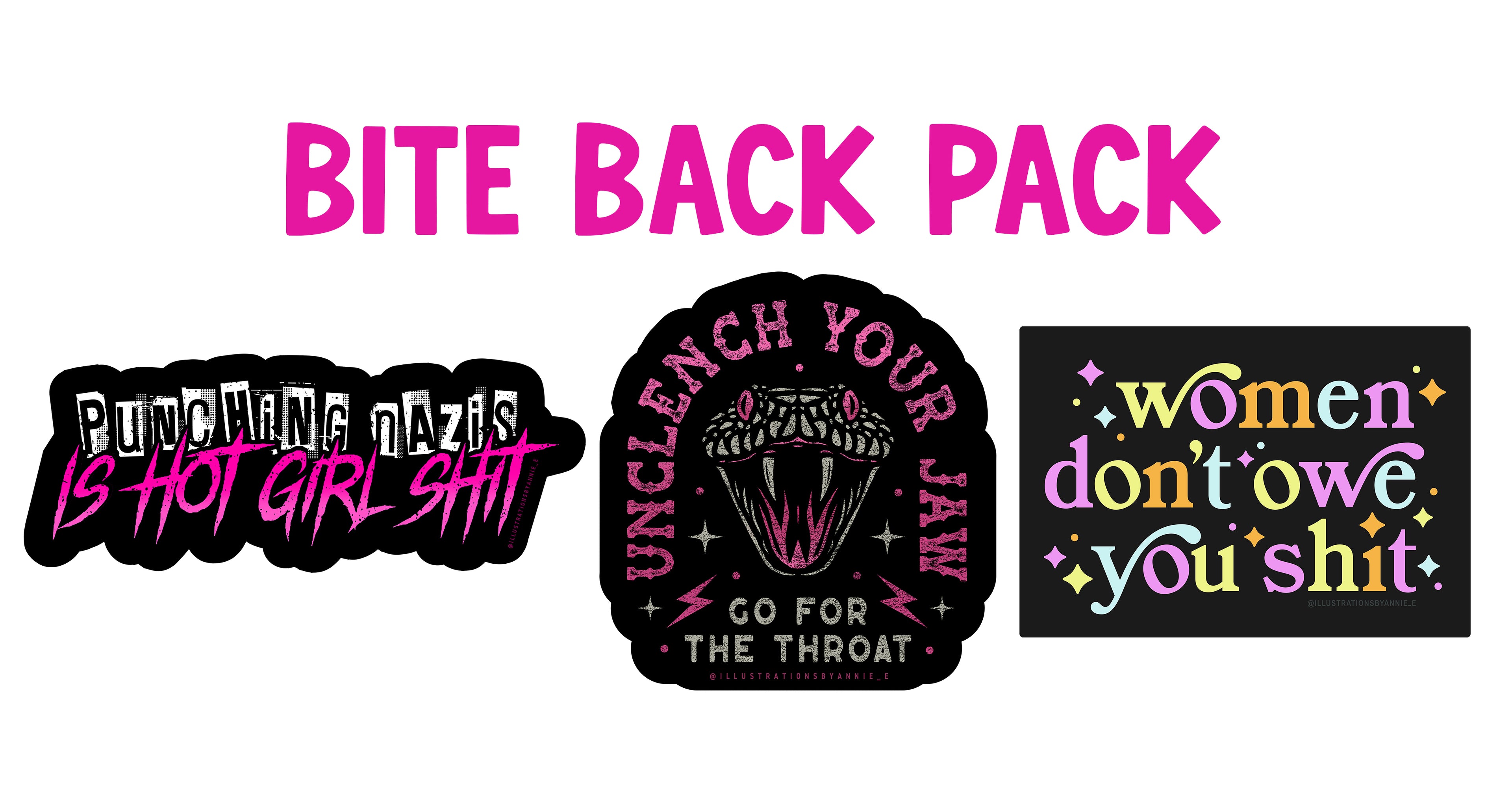 Bite Back 3" Vinyl Sticker Pack