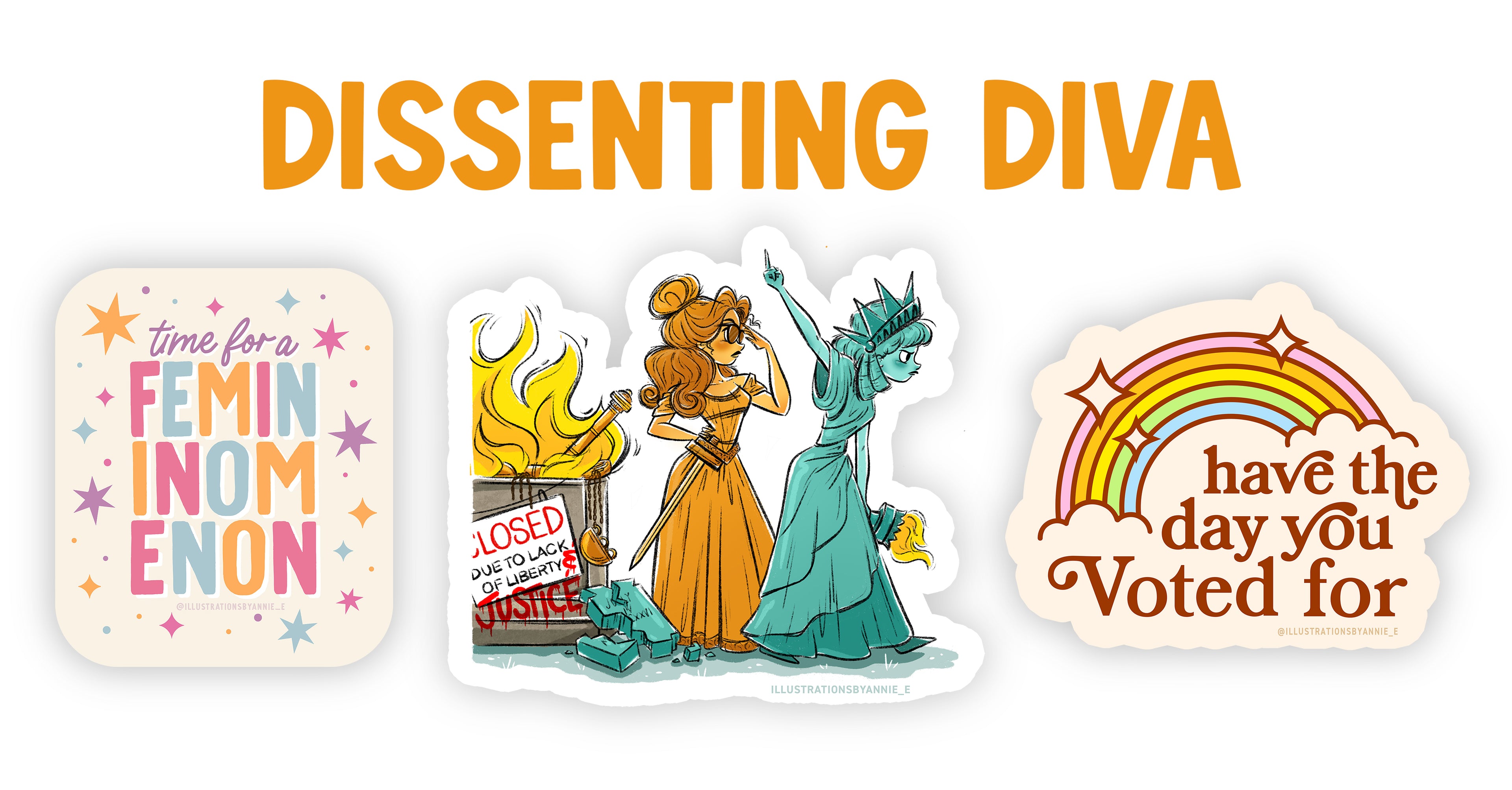 Dissenting Diva 3 Sticker Pack