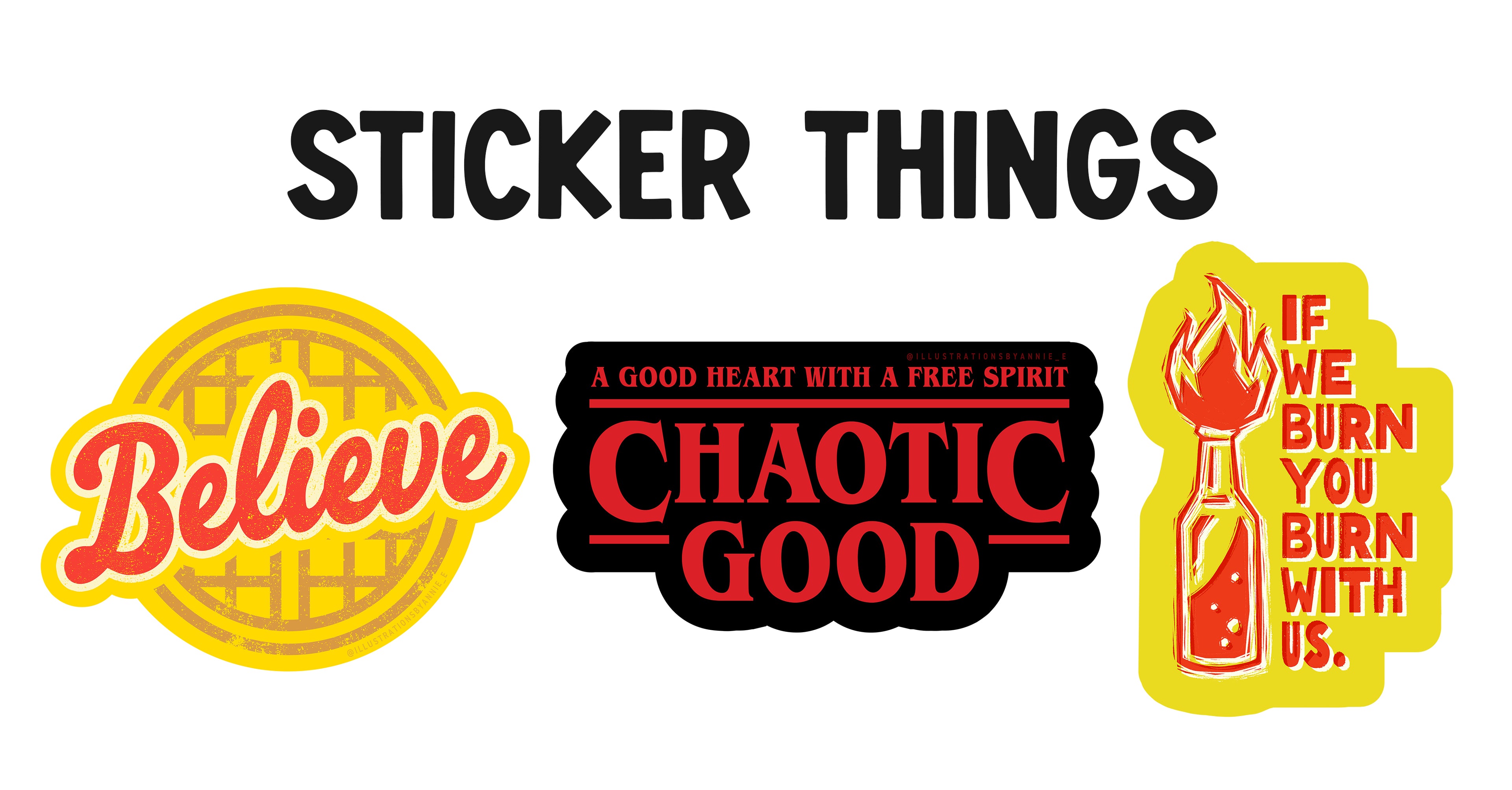 Stranger Things Sticker Pack of Three 3" Stickers