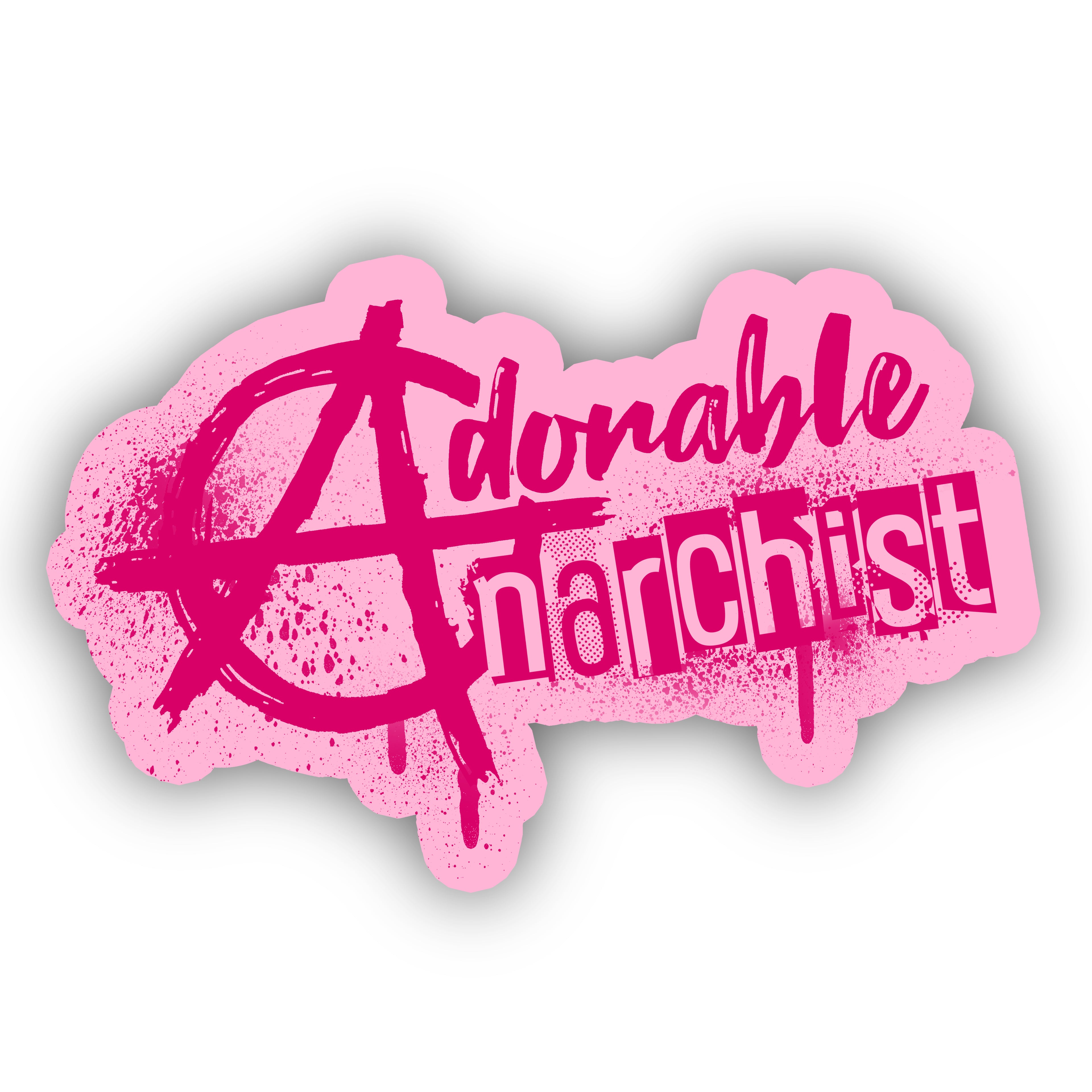 Adorable Anarchist Pink 3" Sticker