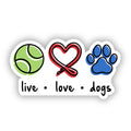 Live Love Dogs Icons 4" Sticker