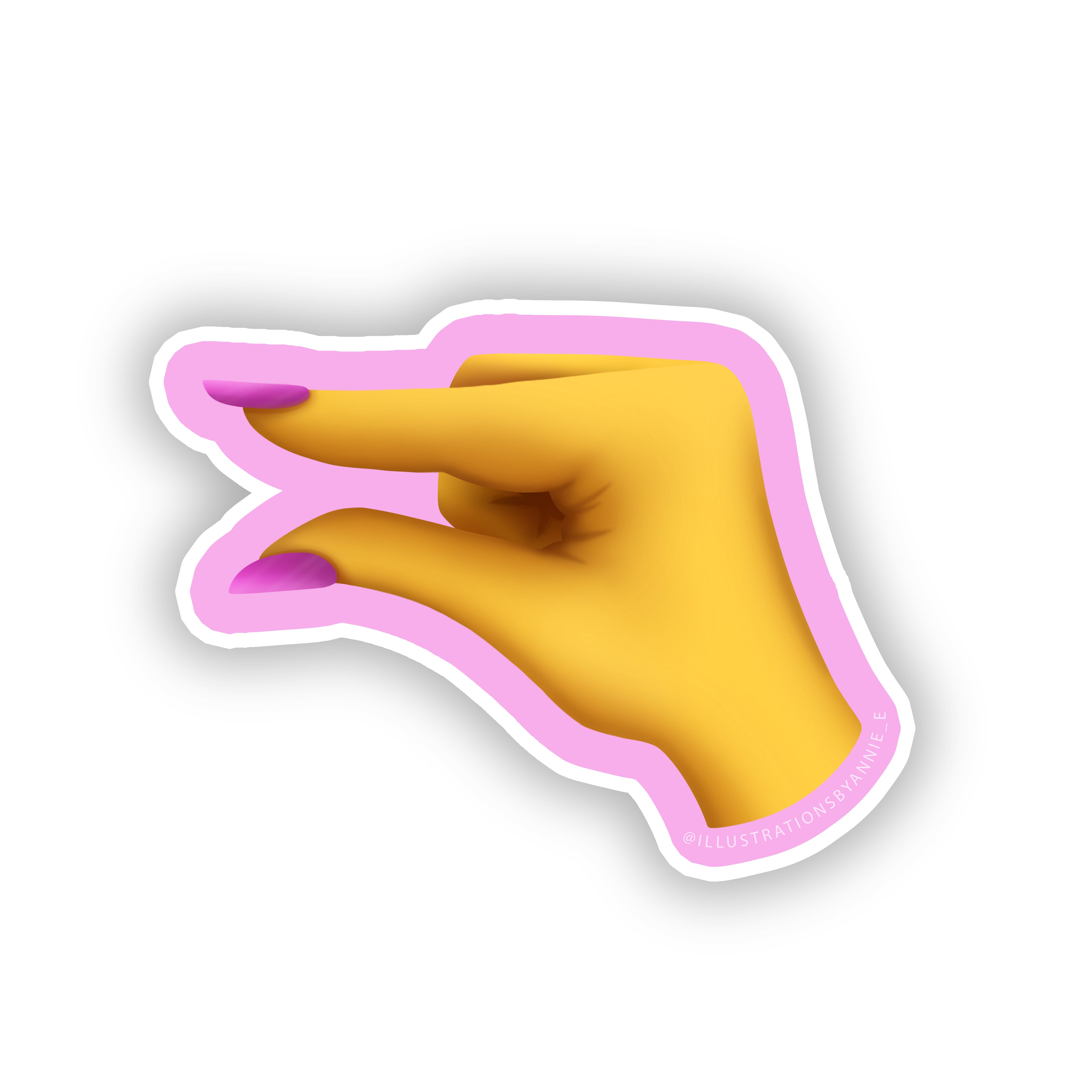 Teeny Tiny Emoji Hand 2.5" Sticker