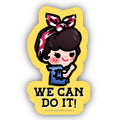 Little Rosie the Riveter Cartoon 3" Sticker