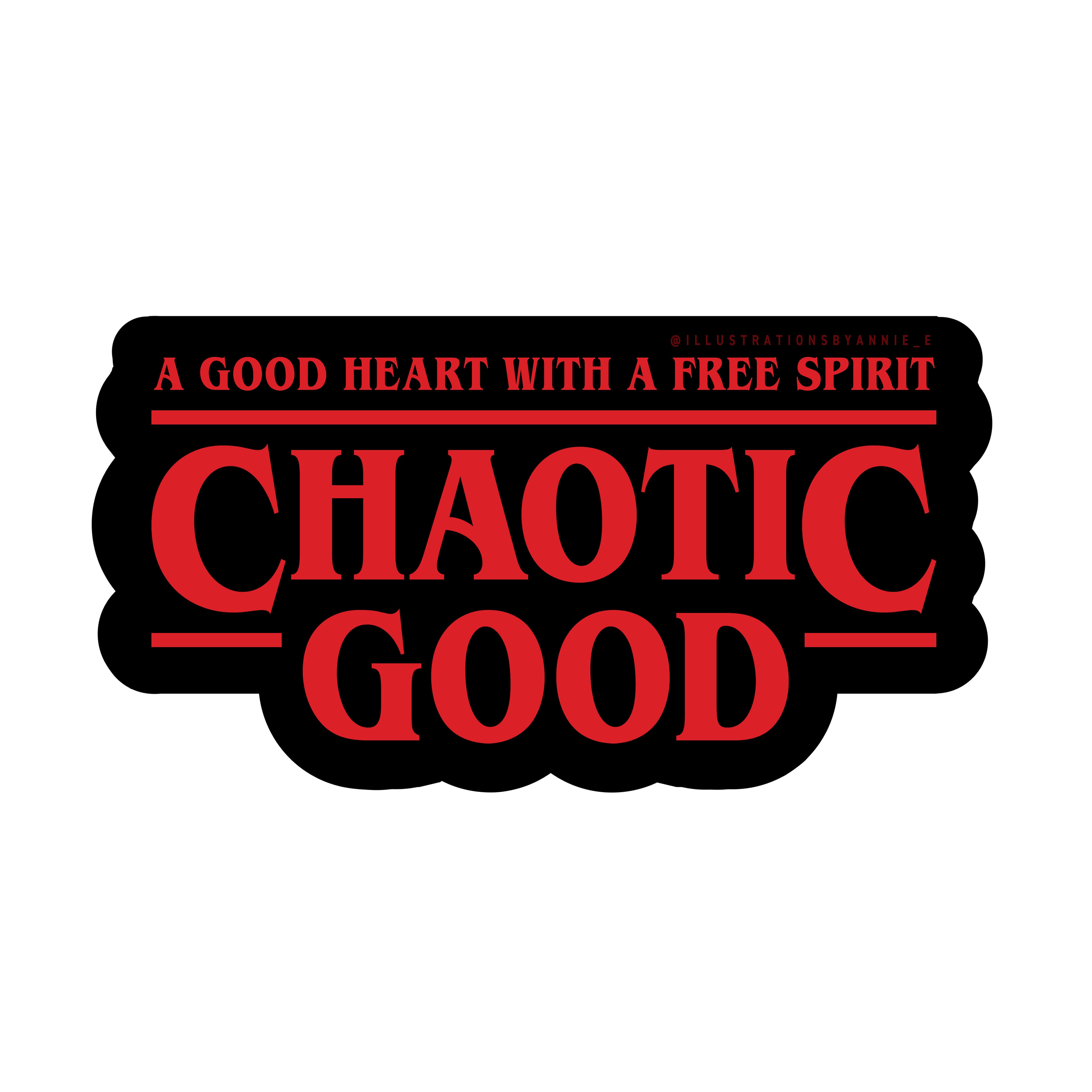 Chaotic Good Stranger Things 3" Sticker
