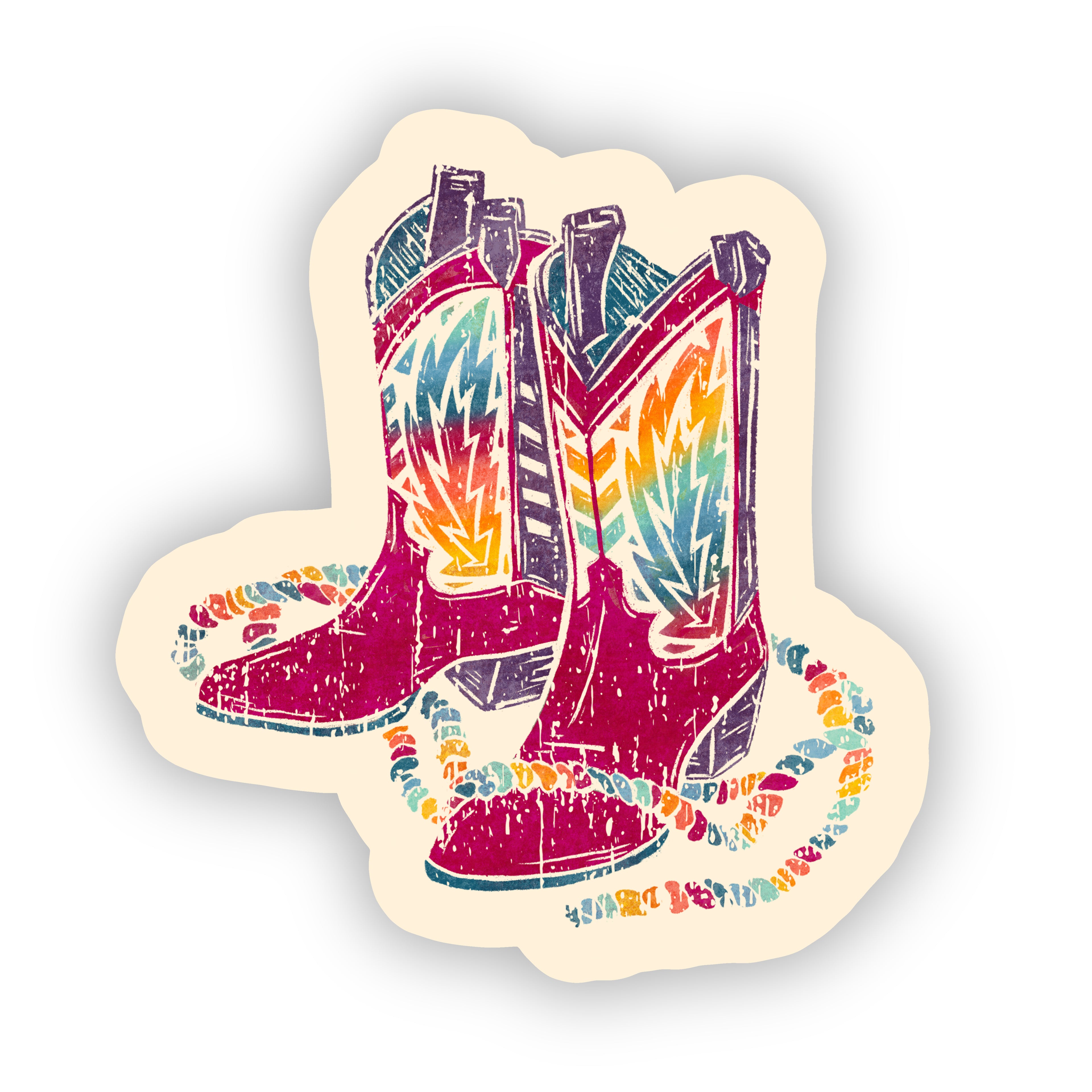 Rainbow Boots 3' Vinyl Sticker