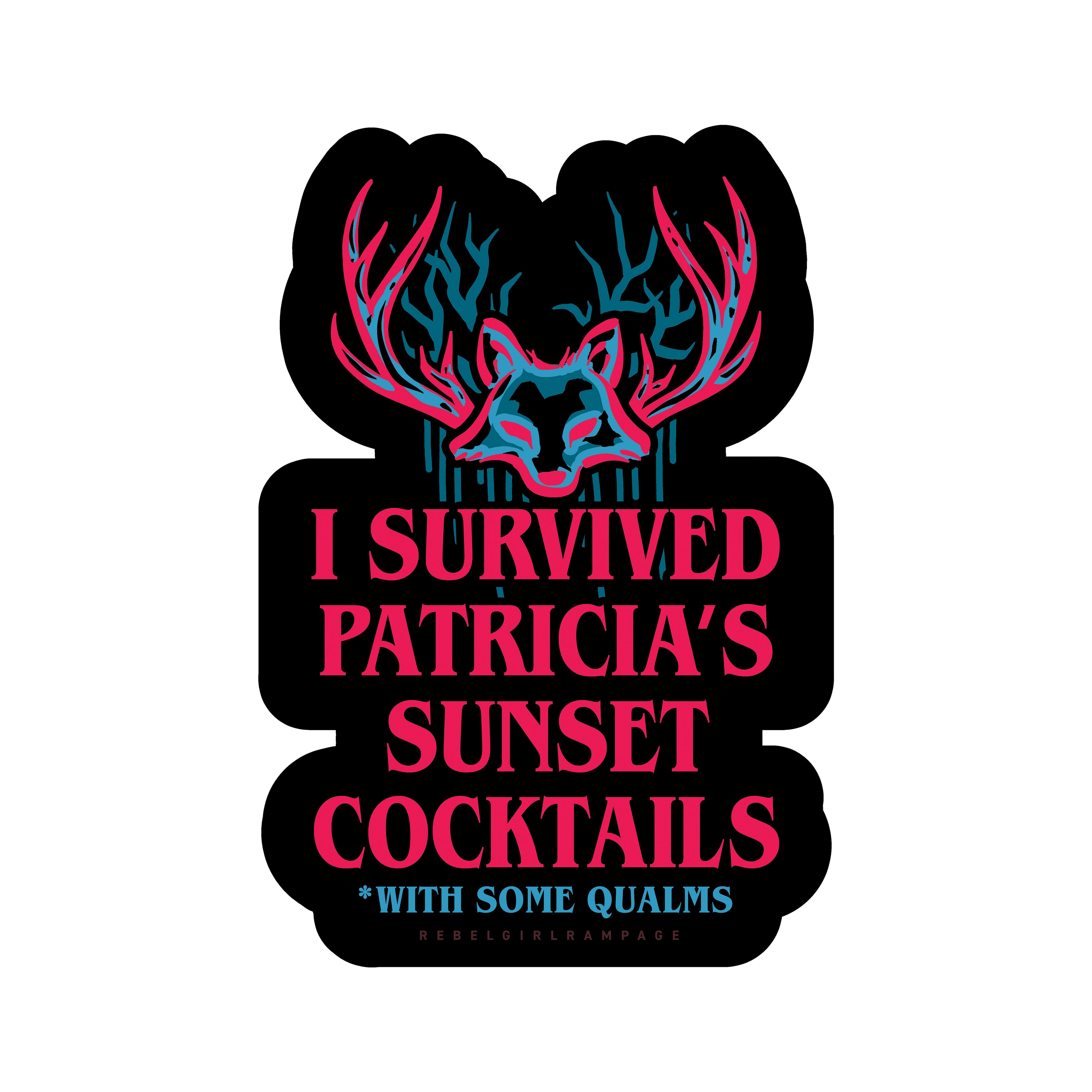 I Survived Patricia's Sunset Cocktails 3" Vinyl Sticker