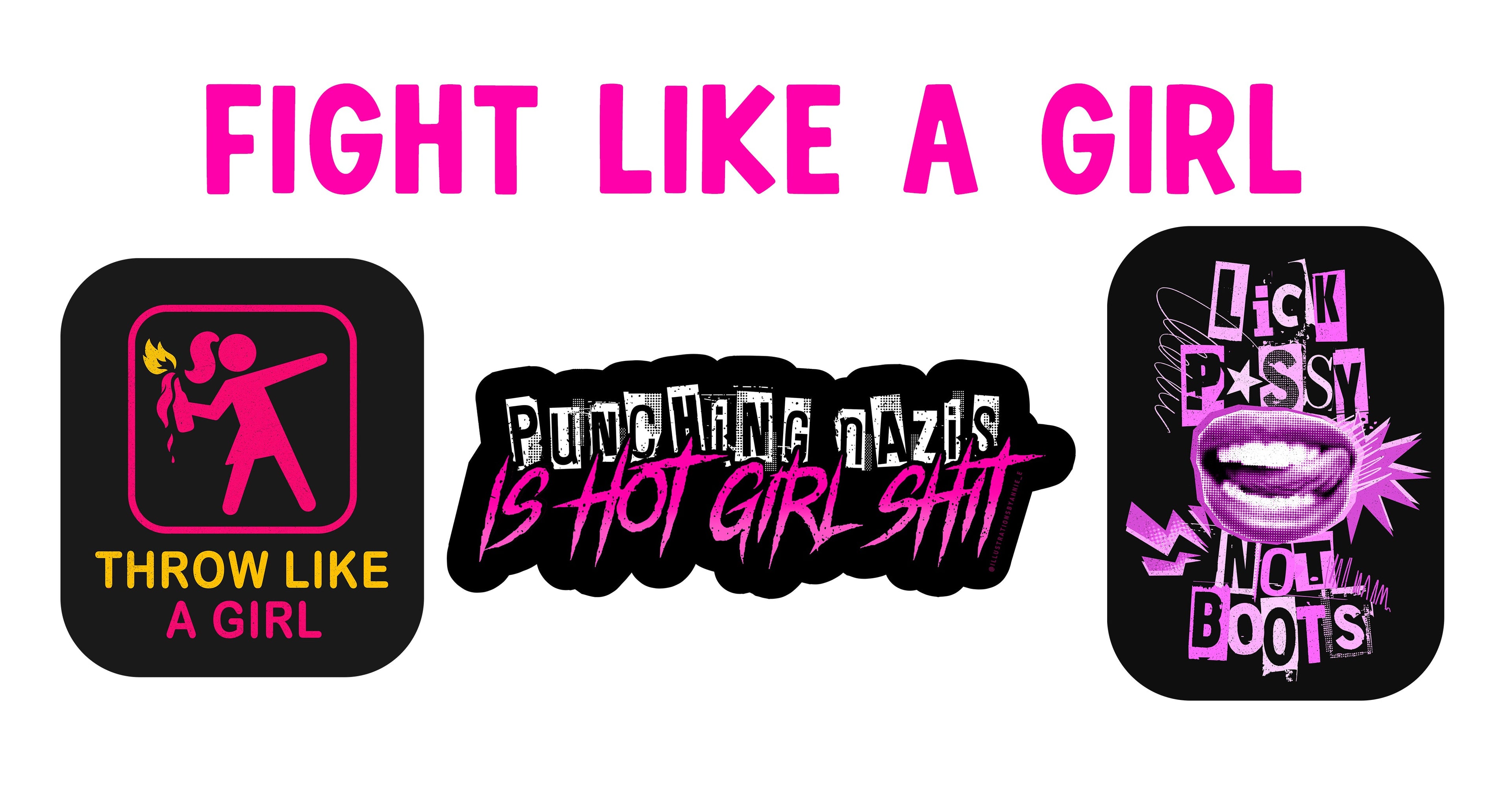Fight Like A Girl 3" Vinyl Sticker Pack