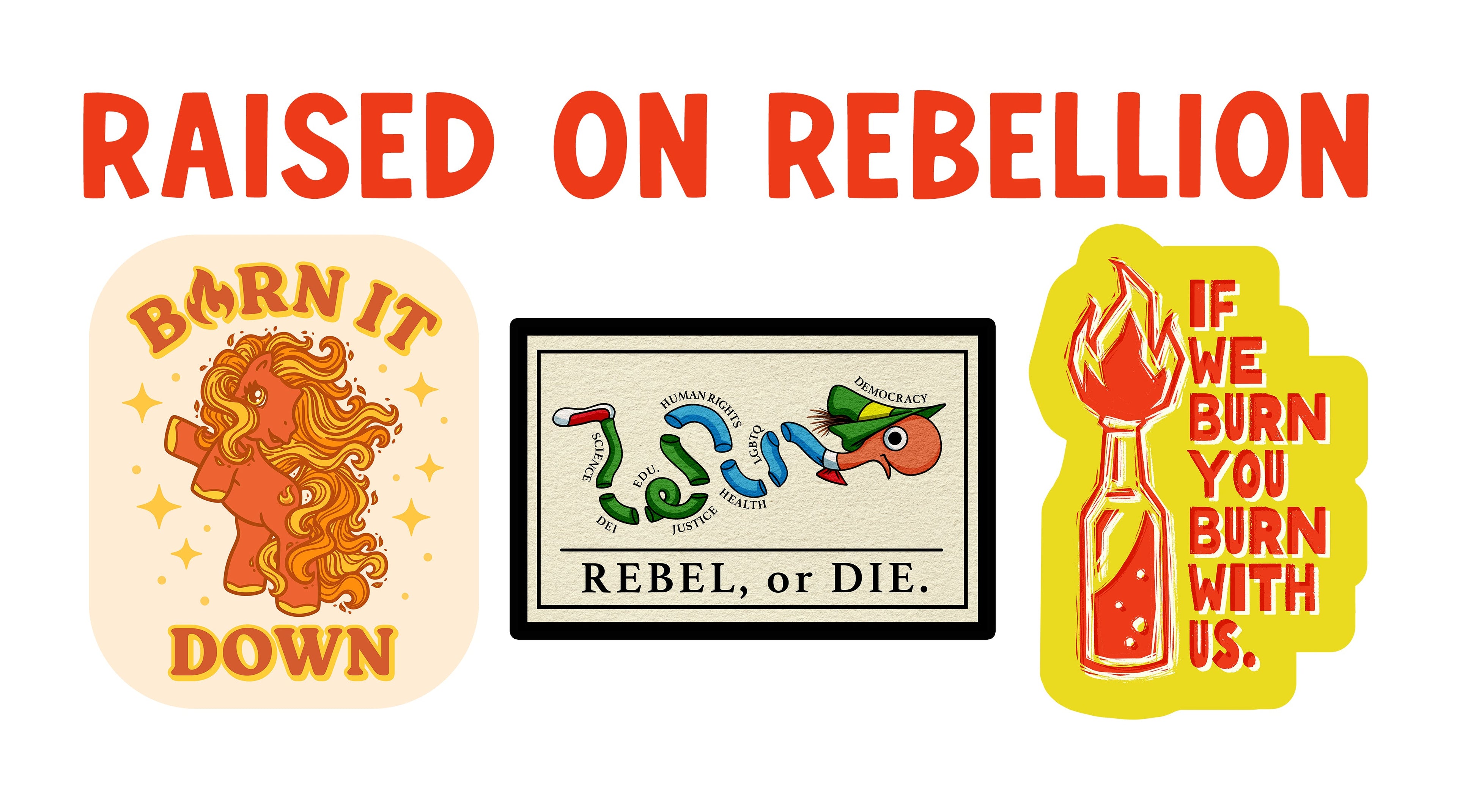 Raised On Rebellion 3" Vinyl Sticker Pack
