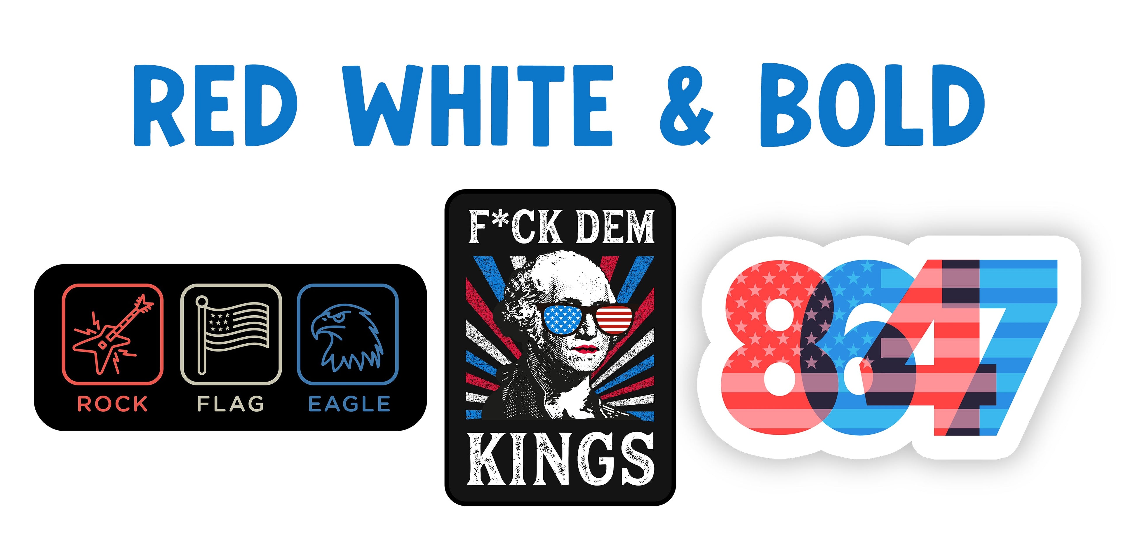 Red White & Bold 3" Vinyl Sticker Pack